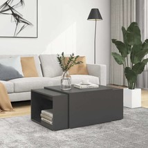 3 Piece Nesting Coffee Table Set Grey 60x60x38 cm Engineered Wood - £34.43 GBP