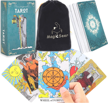 MagicSeer Original Tarot Cards,78 Durable Large Tarot Card Decks for Beginners - £11.92 GBP