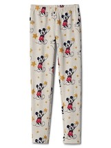 New Gap Kids Girl Oatmeal Tan Cotton Shimmer Star Disney Mickey Mouse Leggings 8 - £15.79 GBP