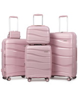 5-Piece Luggage Set PP Hardshell Spinner Suitcase with TSA Lock - $169.00 CAD