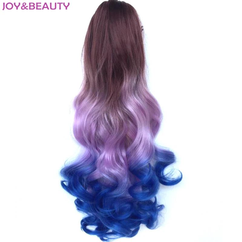 Ty high temperature fiber synthetic long wavy ponytail ombre color 22 claw clip on hair thumb200