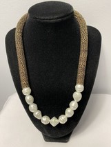Coldwater Creek White Baroque Pearl and Bronze Necklace - £10.01 GBP