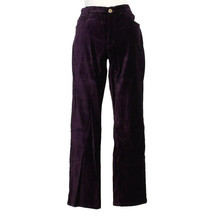 RALPH LAUREN Plum Purple Stretch Velveteen 5 Pocket Straight Pants 10 - £47.95 GBP