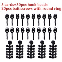 50Pcs Carp Rig Ring Stops Beads With 20Pcs Boilie Bait Screw Fishing Bait Ring S - £40.15 GBP