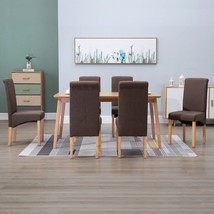 vidaXL Ergonomic Fabric Dining Chair Set of 6 Brown - $446.49
