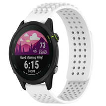 For Garmin Forerunner 255 22mm Holes Breathable 3D Dots Silicone Watch Band(Whit - £3.15 GBP
