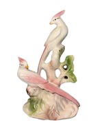 VINTAGE 14&#39; large Ceramic Cockatiels Figurine Romantic Feminine Birds pi... - $40.61 CAD