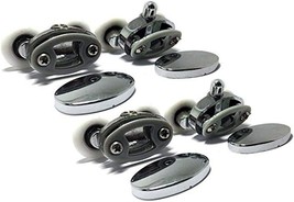 Set Of 4 Smooth New Oval Metal Alloy Double Wheel Shower Door Rollers, 2... - $29.92