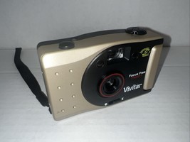 Vintage Vivitar PN2011 Focus Free 35mm Film Point &amp; Shoot Gold Camera Pa... - $9.99