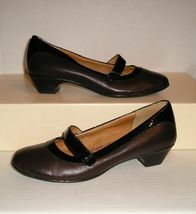 SOFFT Women&#39;s Dark Brown Leather Low Heel Dress Mary Jane Loafers Shoes 7 M - £15.92 GBP