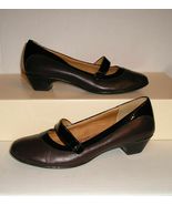SOFFT Women&#39;s Dark Brown Leather Low Heel Dress Mary Jane Loafers Shoes 7 M - £15.80 GBP
