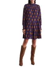 Melloday Women&#39;s Purple/Orange Long Sleeve High Neck Mini Dress XS NWOT - £25.40 GBP