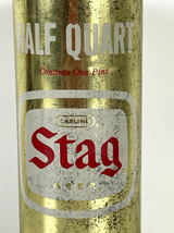 Stag Beer Half Quart Vintage Gold Steel Flat Top Can 16 oz Pull Tab - $4.76