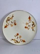 Vintage Autumn Leaf HALL China Jewel Tea Gold Trim Flat Cake Plate  - £11.95 GBP