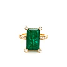 Natural Emerald Diamond Ring 14k Gold 4.37 TCW GIA Certified $6,950 111875 - £2,918.79 GBP