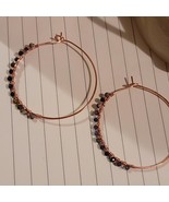 Handmade Copper Hoop Sapphire Bead Earring - $48.60 CAD