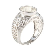 925 Argent Sterling Semi Montage Bague Arrangement 9 X 11 MM Ovale Arrangement - £23.97 GBP