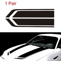2pcs Auto Car Racing  Stripes Hood Decals Vinyl Bonnet Stickers Black Cool 15cm  - £74.93 GBP