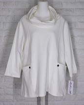 Lulu B Two Pocket Cowl Neck Top Cream Nwt X Large - £33.84 GBP