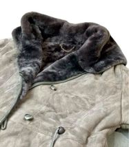 Vintage Women Gray/Brown Lambskin Leather Coat Jacket Sz Small Made Turkey image 4