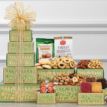 Golden Delights: Nuts &amp; Sweets Gift Tower - £80.69 GBP