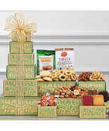 Golden Delights: Nuts &amp; Sweets Gift Tower - $1,837.05 MXN