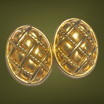 Vintage Vanecci Signed Gold Tone Clip-on Earrings - £35.45 GBP