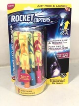 Rocket Copters Amazing Slingshot LED Helicopters Toy Rocket - NEW As See... - $17.81