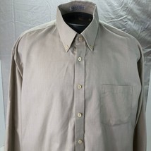 IRVINE PARK MENS BEIGE BROADCLOTH LONG SLEEVE BUTTON  DRESS SHIRT SIZE 1... - £11.22 GBP