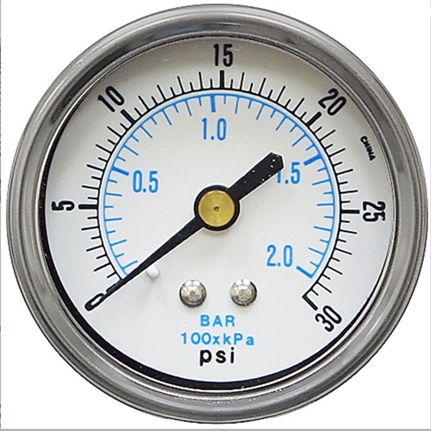 TEL-TRU 2050BC4B1C6FV Pressure Dry Gauge 30 PSI 2 Steel PM 1/4&quot; NPT - $143.98