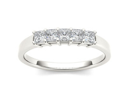 Authenticity Guarantee 
14K White Gold 1 1/4ct Princess Diamond Five-Stone Wo... - £1,374.79 GBP