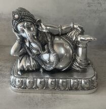 Resin 6&quot; Lord Ganesha Ganpati Reclining Statue – Hindu God Idol Decor - €15,23 EUR