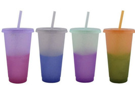 New Harvest Fall Color Changing Tumbler Cups Reusable 4-Pack 25 Oz - £9.88 GBP
