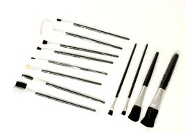 Make up Brush Set 13 Piece with Metallic Roll-Up Pouch 3 Colors to Choose - £7.07 GBP