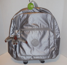 Kipling Chuwy Backpack Smooth Silver Metallic Set New - $69.25