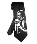 Black Sabbath Ozzy Osbourne necktie black satin silk hand-painted tie - $28.00