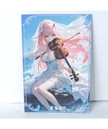 Zero Two Waifu Card Anime Girl Violin Matchmaker Wall Art Oversized Boar... - €19,49 EUR