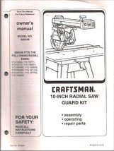 2000 Craftsman 509346  10 inch Radial Saw Guard Kit Instructions - £15.97 GBP