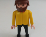 1974 Geobra Playmobile Man With Beard Wearing Yellow &amp; Black 2.75&quot; Toy F... - $9.69
