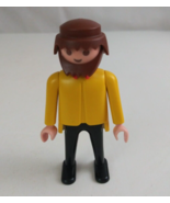 1974 Geobra Playmobile Man With Beard Wearing Yellow &amp; Black 2.75&quot; Toy F... - £7.76 GBP