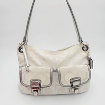 Coach Silver Poppy Signature Sateen Hippie Shoulder Bag 18980 VTG Discon... - £29.52 GBP