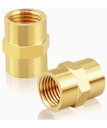 Brass Pipe Fitting NPT Coupler, 1/2&quot; X 1/2&quot; Standard NPT Female Thread (... - $313.39 MXN