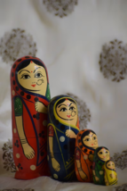 Hand Painted Wooden Nesting Dolls (Set of 5) Indian Dolls Matryoshka Dolls - £22.65 GBP