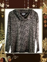 Calvin Klein Cardigan Size S Cowl Neck L Leopard Print  - £9.38 GBP