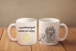 Leoneberger- mug with a dog and description:&quot;... makes me happy&quot; High quality ce - £12.01 GBP