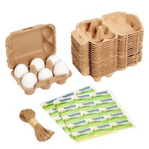 20 Pack Half Dozen Paper Egg Cartons For Chicken Eggs With Jute String, ... - £32.18 GBP