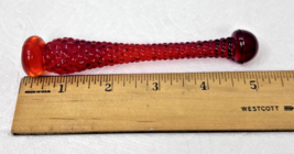 Circa 1930&#39;s CAMBRIDGE Hobnail RED GLASS COCKTAIL MUDDLER Excellent Shape - $22.28