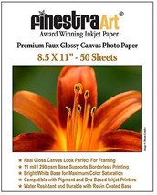 8.5&quot; X 11&quot; Canvas Textured Premium Inkjet Photo Paper - 50 Sheets - £66.14 GBP