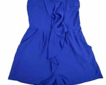 Express Strapless Romper Ruffle in Front Blue Size 2 Women’s Casual - $13.85