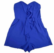 Express Strapless Romper Ruffle in Front Blue Size 2 Women’s Casual - £11.03 GBP